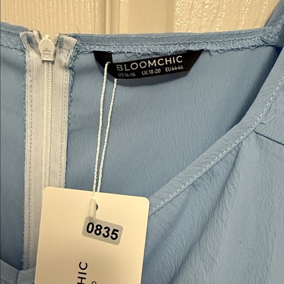 BloomChic Light Blue Dress with Puff Sleeves - Picture 2 of 3